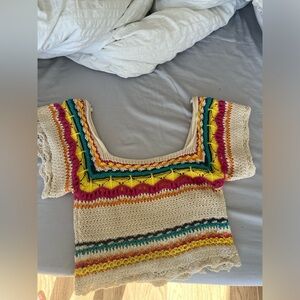 Zara multi color knit top